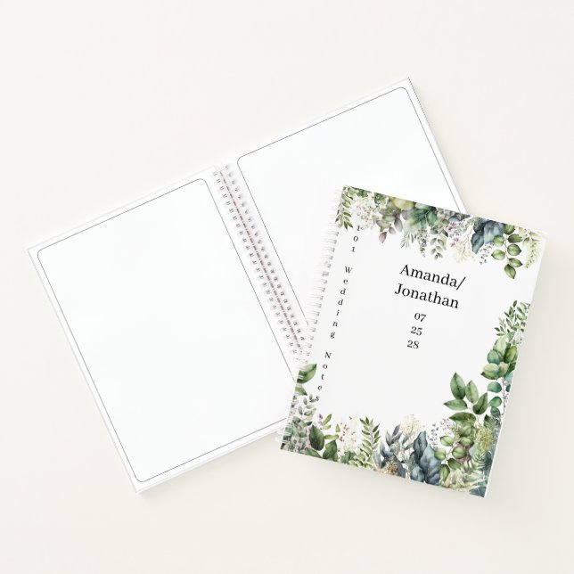 Elégant Aquarelle Verdure Mariage Livre d'hôtes (Intérieur)