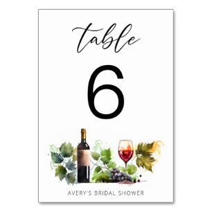 Elégant Aquarelle Winery Numéro de table