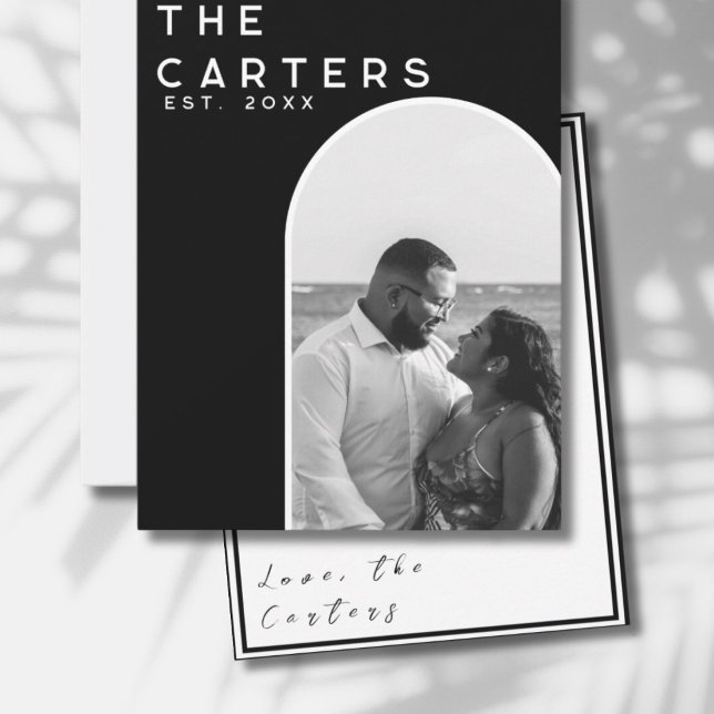 Elégant Arc Carte de remerciements de mariage pers (Just Married Wedding Card)