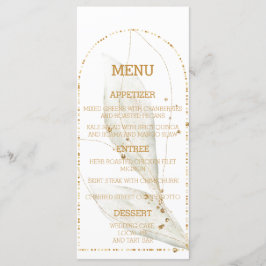 Elégant Arc d'or Botanique Mariage Cartes de menu
