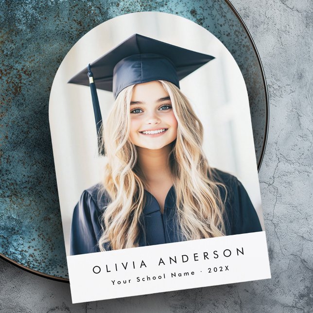Elégant arc moderne faire-part de graduation photo (Elegant arch modern photo graduation announcement)