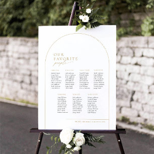 Elegant Arch 7 Tische Sitzplan Willkommen Poster