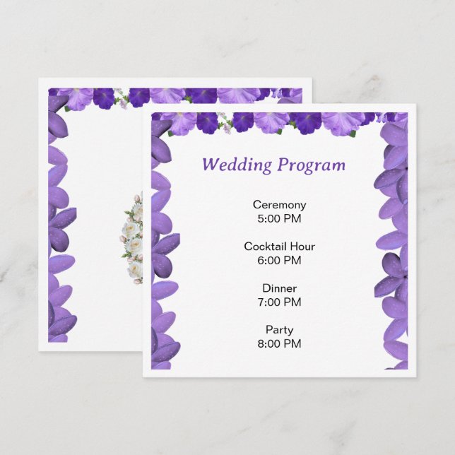 Elegant Arch Floral Wedding Program | Acrylic  Programm (Vorne/Hinten)