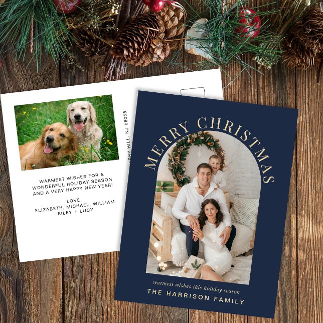 Elegant Arch Foto Frohe Weihnachten Blau (Von Creator hochgeladen)