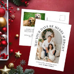 Elegant Arch Foto Merry Bright Weihnachten<br><div class="desc">Moderne Weihnachtspostkarte mit Ihrem Foto in einem Bogen-Rahmen umgeben von "May Your Days Be Merry & Bright" in eleganter Typografie und Ihrem Namen in einfacher Typografie. Auf der Rückseite,  fügen Sie ein zusätzliches Foto und personalisieren Sie Ihren Urlaub Gruß.</div>