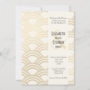 Elegant Arch Gatsby Art Deco 1920er Jahre Elfenbei Einladung