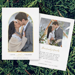 Elegant Arch Liebe & Danke Foto Wedding Vielen Dan Folieneinladung