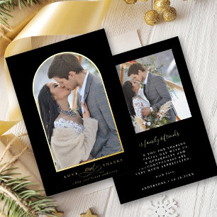 Elegant Arch Liebe & Danke Foto Wedding Vielen Dan Folieneinladung
