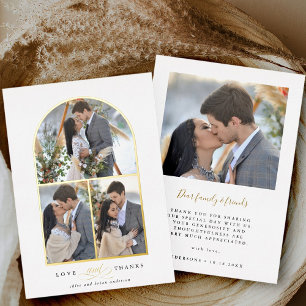 Elegant Arch Liebe & Danke Foto Wedding Vielen Dan Folieneinladung
