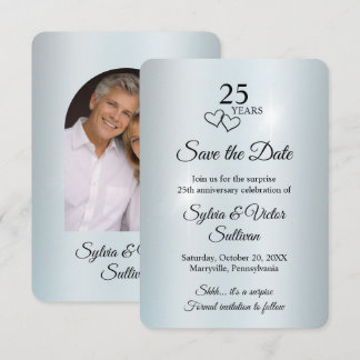 Elegant Arch Photo Surprise 25th Anniversary Party Save The Date