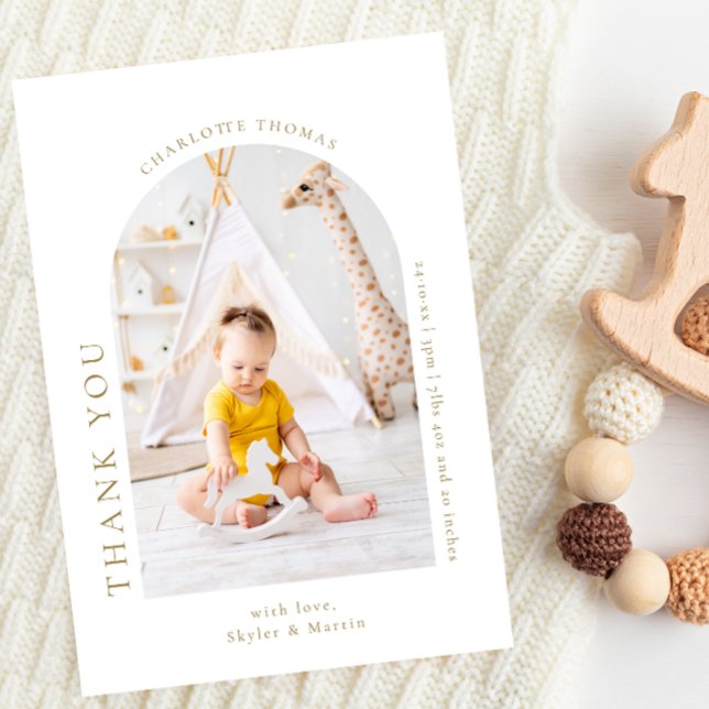 Elegant Arch Thank You Chic Baby Shower Thank You Dankeskarte (Von Creator hochgeladen)