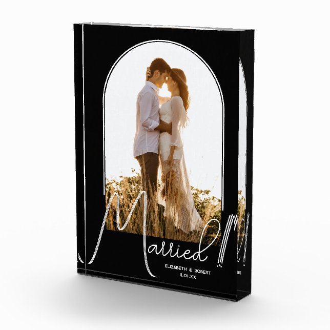 Elegant Arch Wedding Black Fotoblock (Rechts)