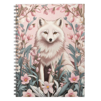 Elegant Arctic Fox Pink Floral Notizblock