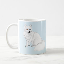 Elegant Arctic Fox with Snowflake Design Mug Kaffeetasse