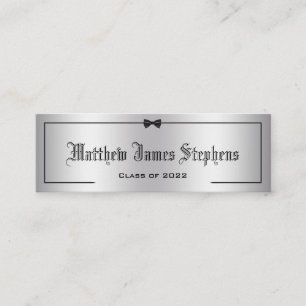 Elégant Argent 2 Formal Graduation Carte Nom
