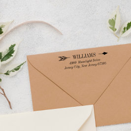 Elegant Arrow Nachname und Adresse Permastempel