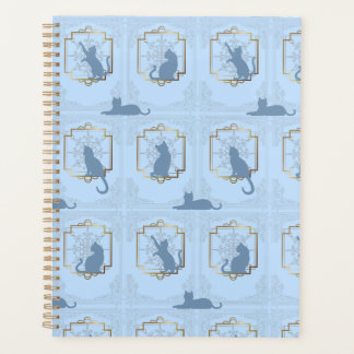 Elegant Art Deco Cats - Blue Planer