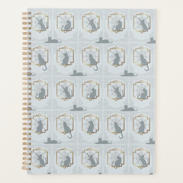 Elegant Art Deco Cats - Light Gray (Devant)