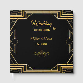 Elégant Art Déco Gatsby Mariage Livre d'hôtes