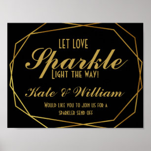 Elégant art déco Gold & Black sparkler envoyer