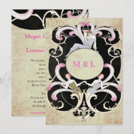 Elegant, Art Deco, Hochzeit Einladung Gay Lesbian