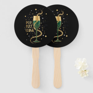 Elegant Art Deco Pop Fizz Clink Gatsby Roaring w Fächer