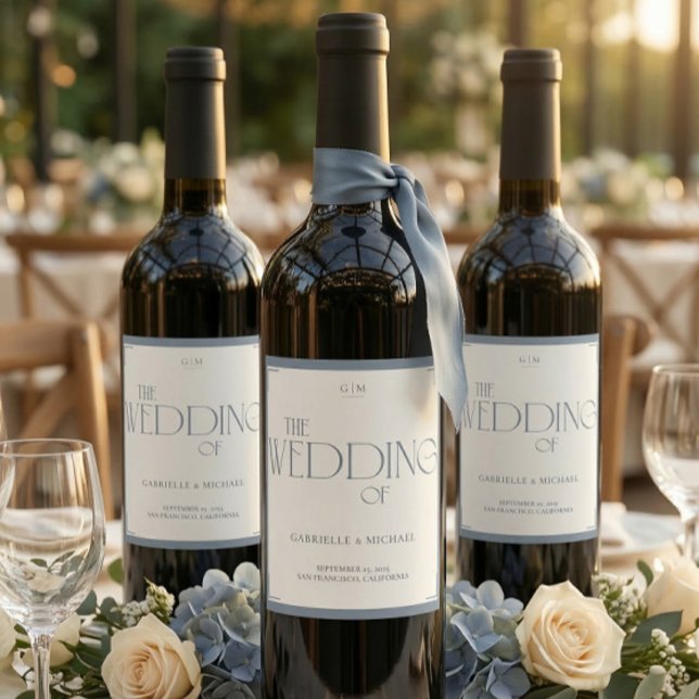 Elegant Art Deco Wedding Welcome Sign Weinetikett (Von Creator hochgeladen)