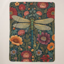 Elegant art nouveau Autumn floral Dragonfly Sherpadecke