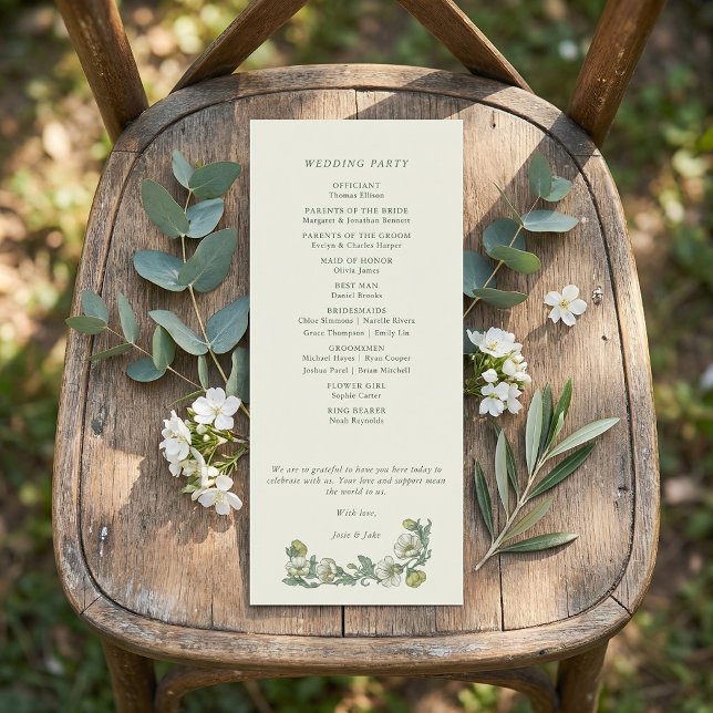 Elegant art nouveau floral wedding program programm (Elegant art nouveau floral wedding program)
