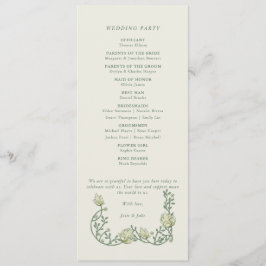 Elegant art nouveau vintage floral wedding program programm
