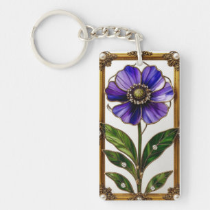 Élégant Art Nouveau Vitrail Fleur