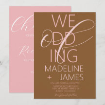 ELEGANT Art PINK Terracotta Hochzeit Einladung