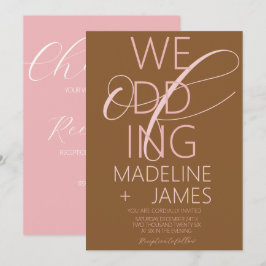 ELEGANT Art PINK Terracotta Hochzeit Einladung