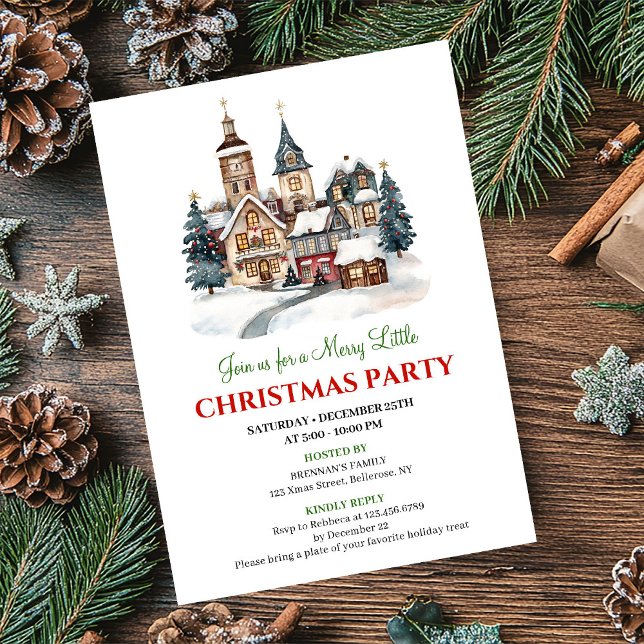 Elegant artistic holiday scene Christmas invites Einladung (Elegant artistic holiday scene Christmas invitation)