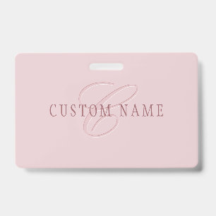 Elegant aussehendes Monogramm Roségold Ausweis