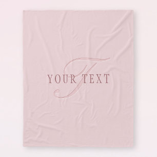 Elegant aussehendes Monogramm Roségold Fleecedecke