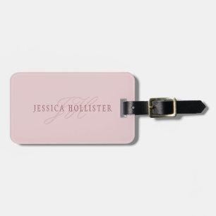 Elegant aussehendes Monogramm Roségold Gepäckanhänger
