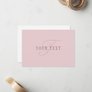 Elegant aussehendes Monogramm Roségold Mitteilungskarte