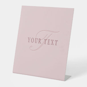 Elegant aussehendes Monogramm Roségold Sockelschild