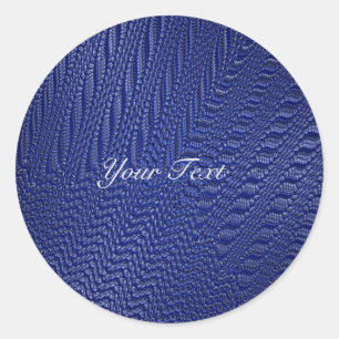 Élégant Autocollant bleu classique rond de la mari