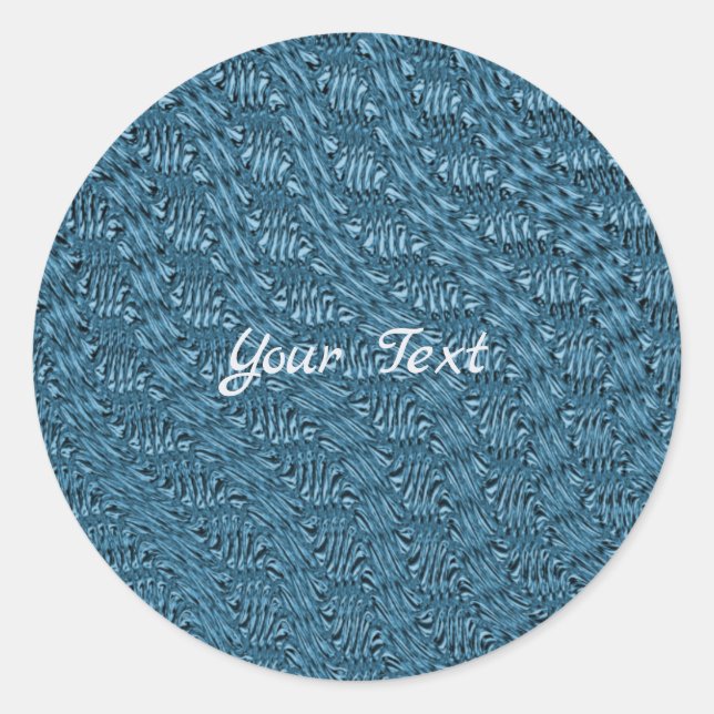 Élégant Autocollant bleu classique rond décoratif (Devant)