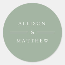 élégant autocollant mariage vert été