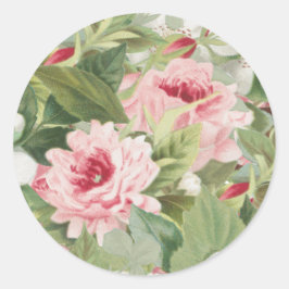 Élégant autocollant rose floral vintage