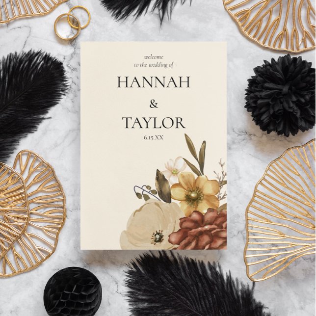 Élégant Automne Automne Floral Flap Programme de m (Créateur téléchargé)