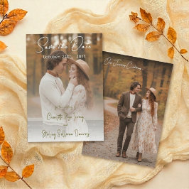 Elegant Autumn 2 Photo Script Save The Date Einladung