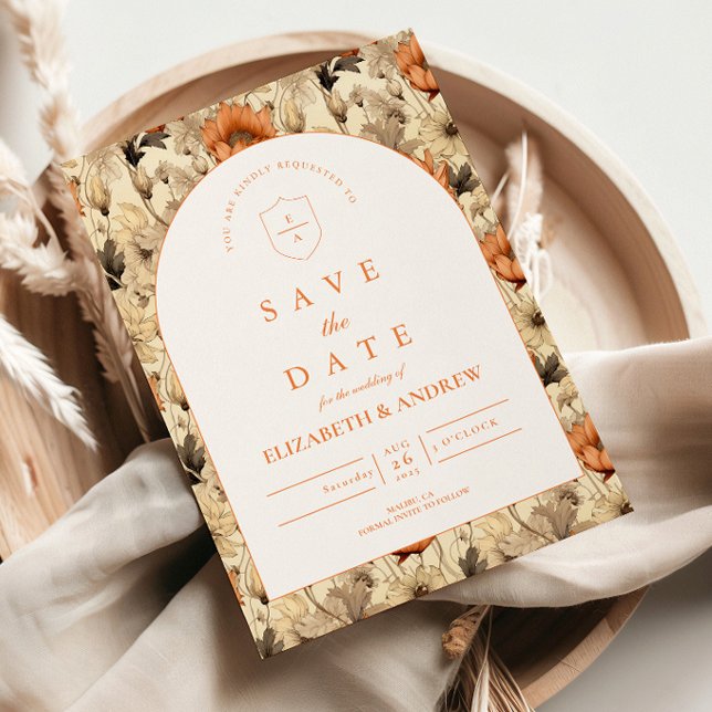 Elegant Autumn Botanical Wedding Save The Date (Von Creator hochgeladen)