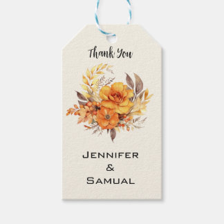 Elegant Autumn Floral Wedding Geschenkanhänger