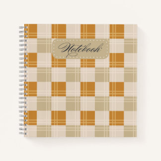 Elegant Autumn Plaid Notebook Cozy Check Pattern  Notizbuch
