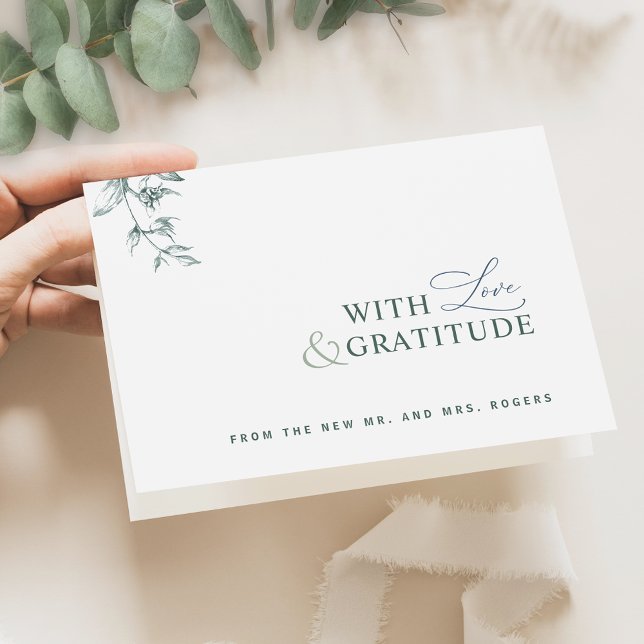 Élégant Avec Amour et Gratitude, Merci Vert (Créateur téléchargé)