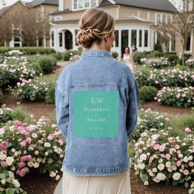 Élégant Awe aquatique simple avec Mariage Monogram (Mariage Retour)
